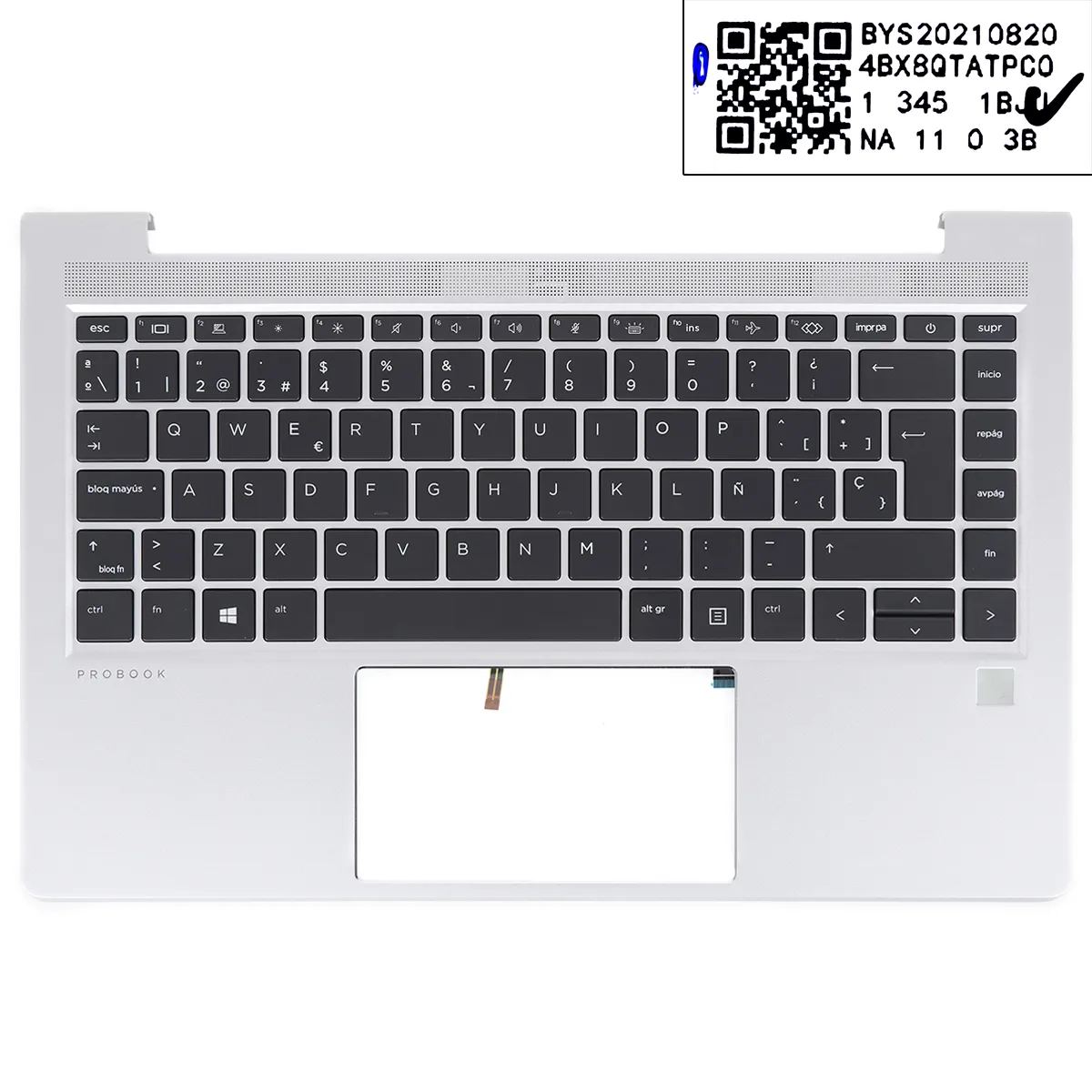 Picture of HP ProBook 440 G8 445 G8 palmres with SP keyboard case Upper cover Silver. 